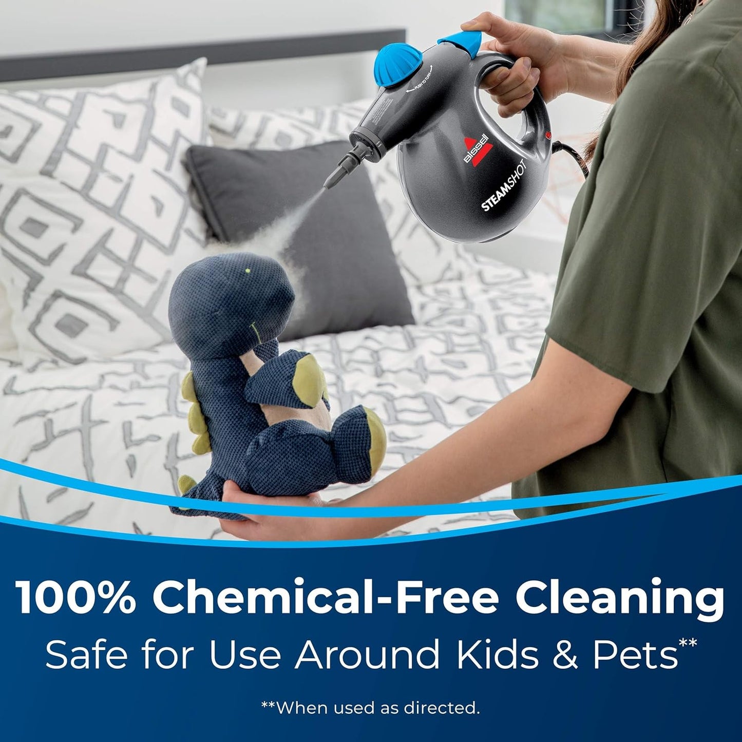(international warranty)BISSELL SteamShot | Multi-Purpose Handheld Steam Cleaner | Natural Chemical-Free Cleaning | 2635E
