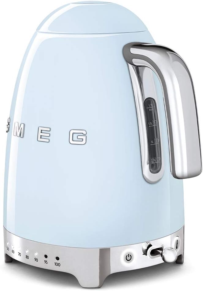 SMEG KLF04PB Retro Style Electric Kettle Variable Temperatur - Baby Blue