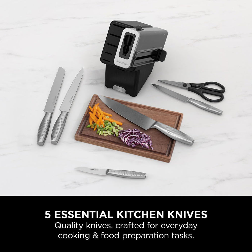 طقم سكاكين نينجا StaySharp ستانلس ستيل 6 قطع بمبراة مدمجة – Ninja Knife Set – K62006EUUK