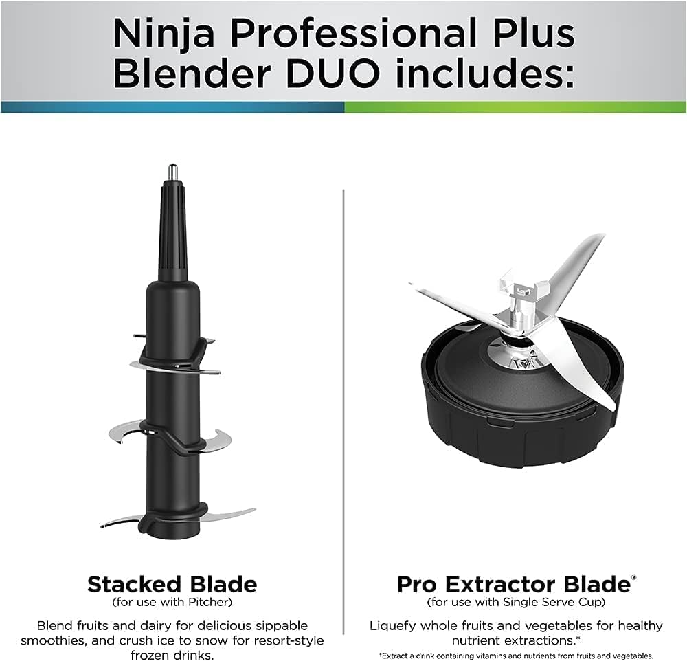 Ninja BN750 2-in-1 Blender – خلاط نينجا الاحترافي بقوة 1200 وات وتقنية Auto-iQ