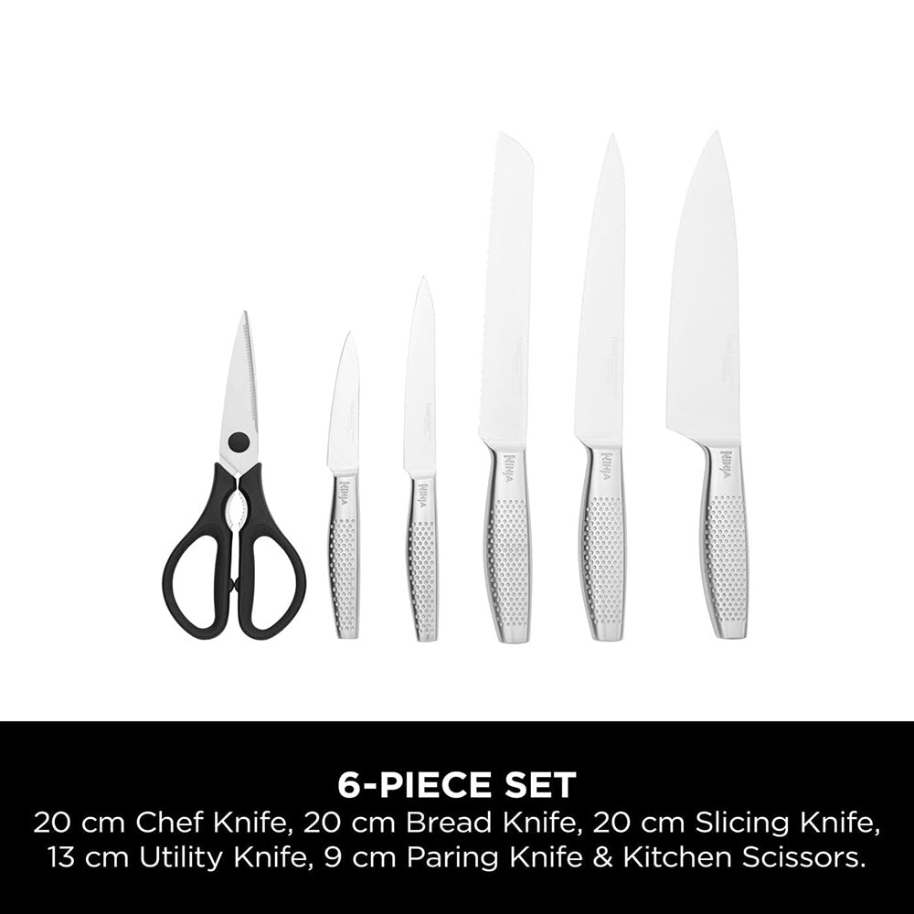 طقم سكاكين نينجا StaySharp ستانلس ستيل 6 قطع بمبراة مدمجة – Ninja Knife Set – K62006EUUK