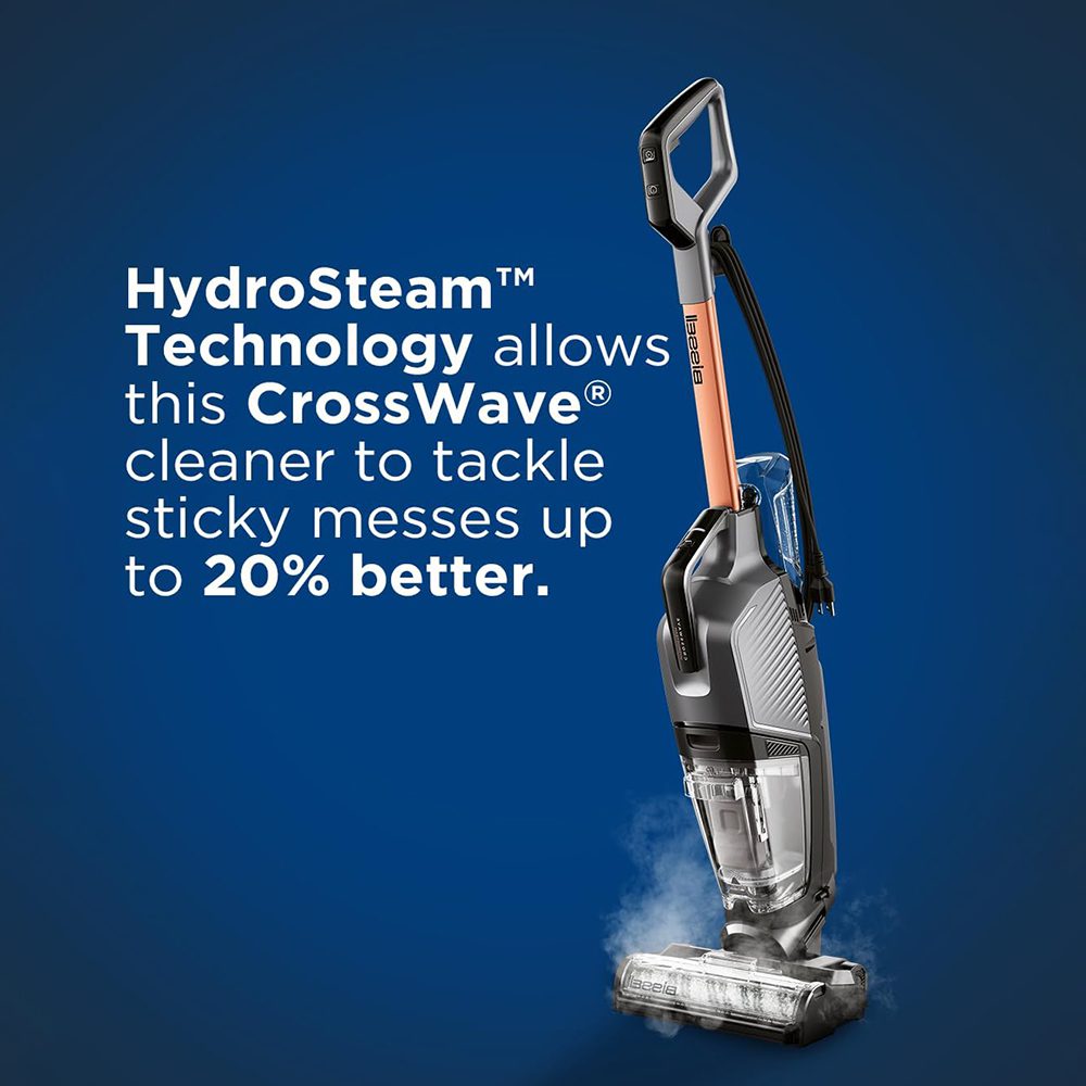 مكنسة وممسحة Bissell CrossWave HydroSteam | كنس وغسيل وبخار في جهاز واحد