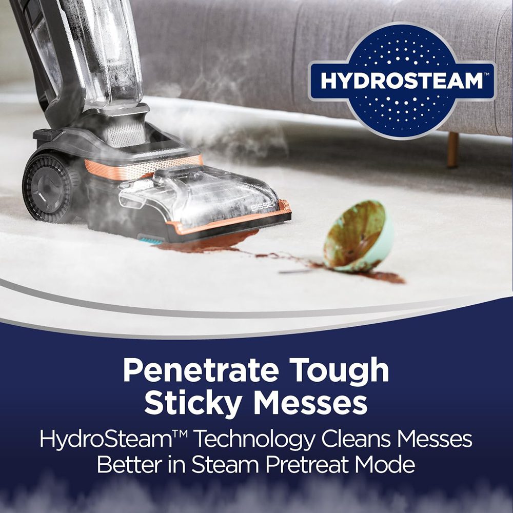 مكنسة Bissell Revolution HydroSteam 3672E – تنظيف عميق بالبخار لإزالة أصعب البقع بفعالية مذهلة