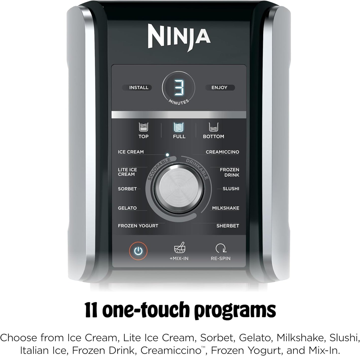 Ninja CREAMi Deluxe NC501 – ماكينة الآيس كريم الذكية لتحضير الحلويات والمشروبات المجمدة