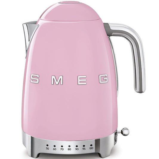 غلاية SMEG KLF04PK باللون الوردي – أناقة وتصميم إيطالي لتحضير الشاي والقهوة