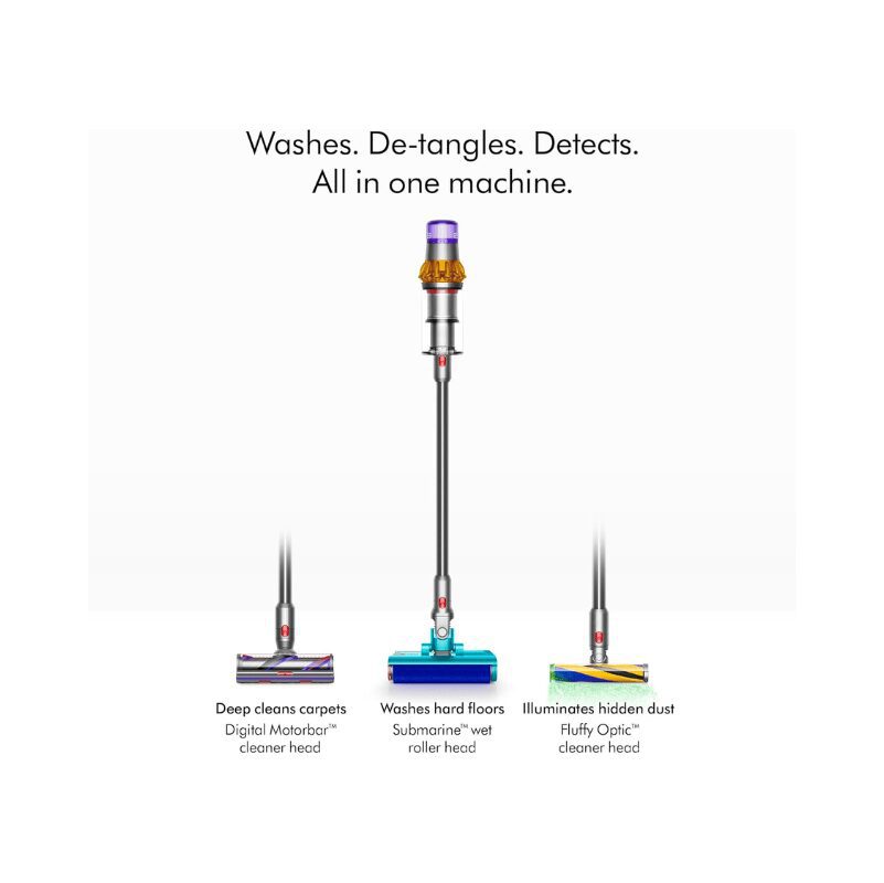 مكنسة دايسون اللاسلكية المتطورة – Dyson V15s Submarine لتنظيف جاف ورطب بأداء ذكي